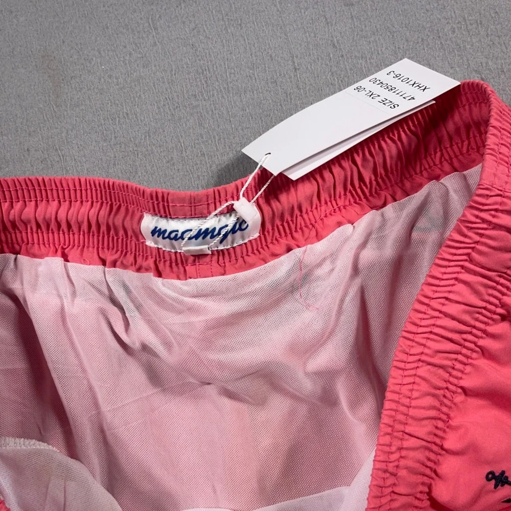 MaaMgic Swim Trunks Men‎ XXL Anchor Print  Shorts Coral Pink Beach Pool Summer